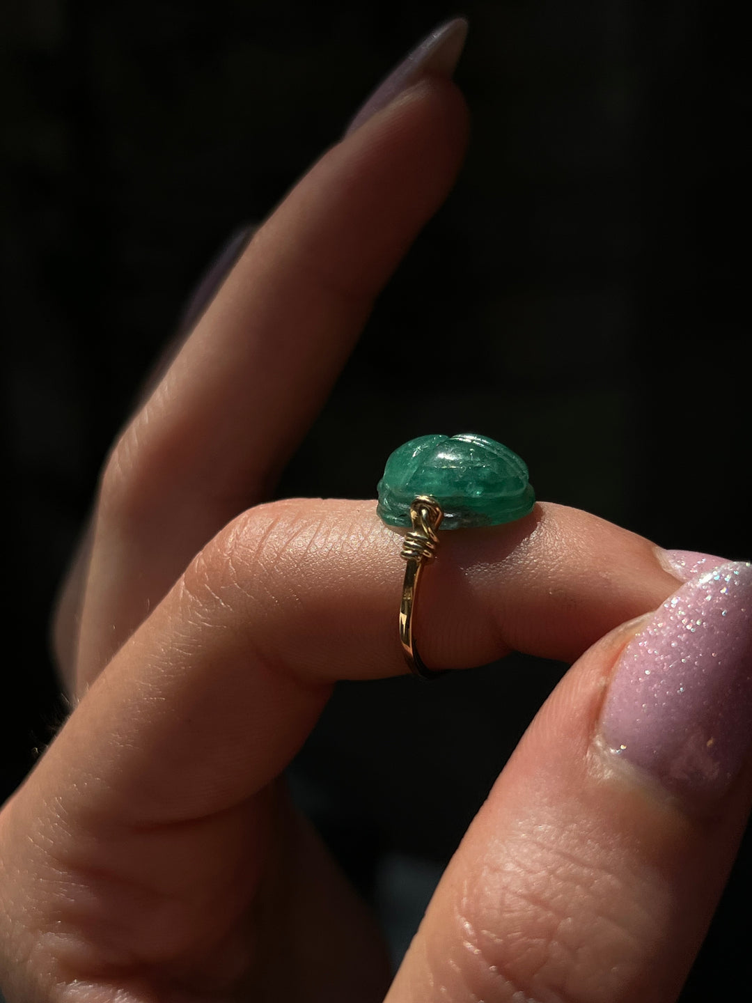 Curio Original Gem Scarab Specimen Rings in 18ct