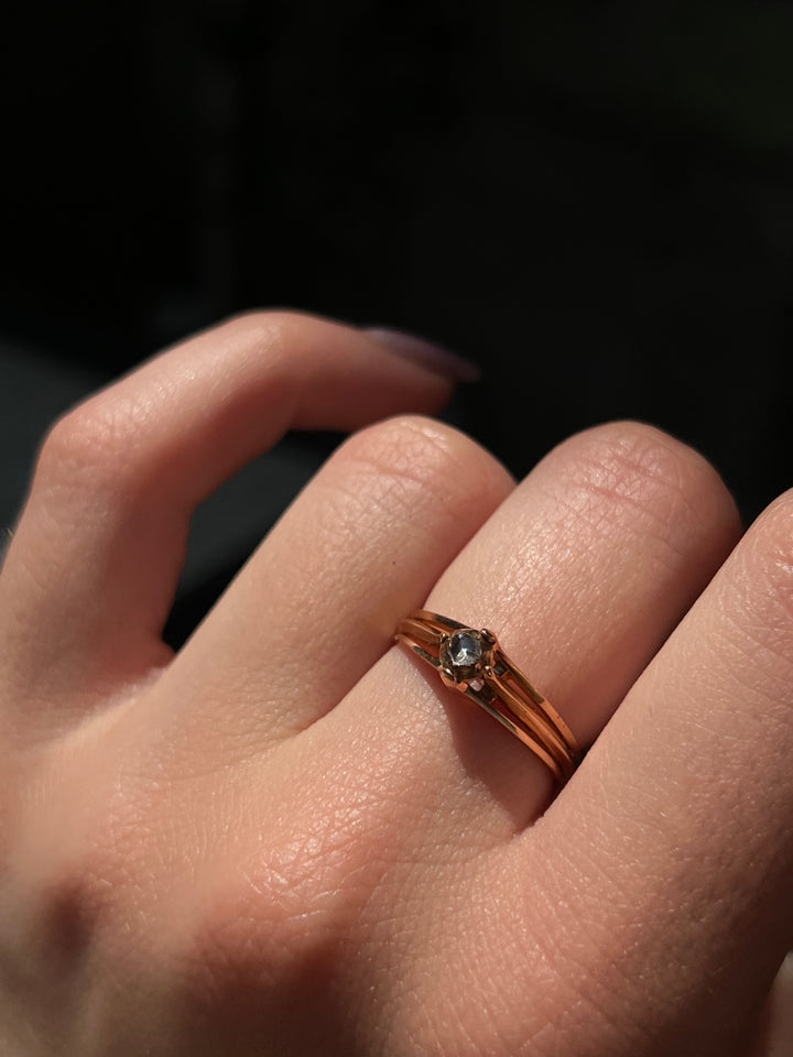 Napoleonic French Rose Cut Diamond Ring in 18ct