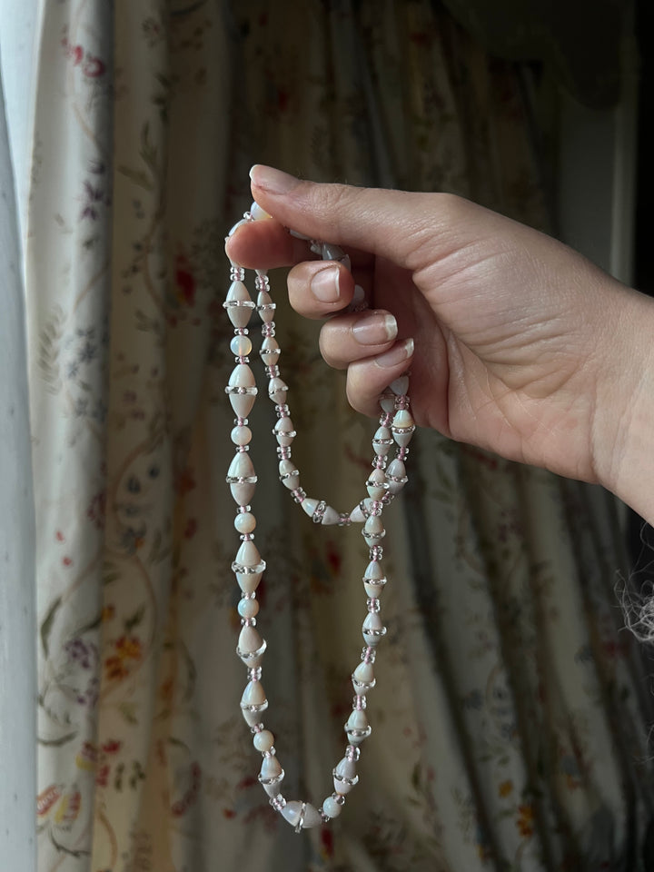 Incredible Strand of Art Deco Opal and Crystal Bicones