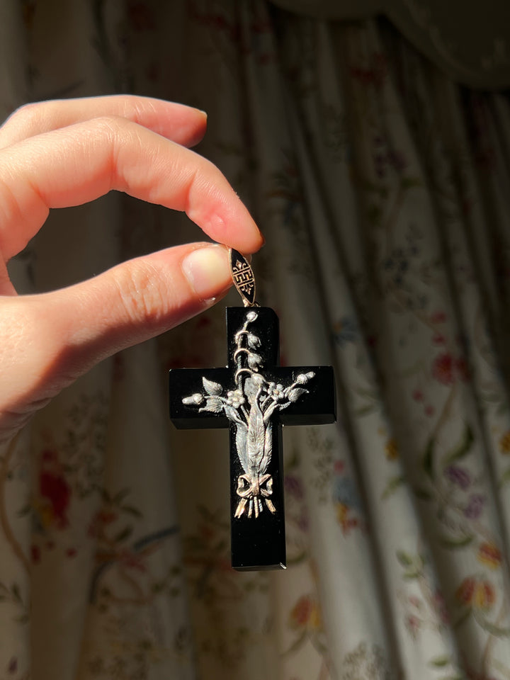Exceptional Onyx Transient Cross c. 1860