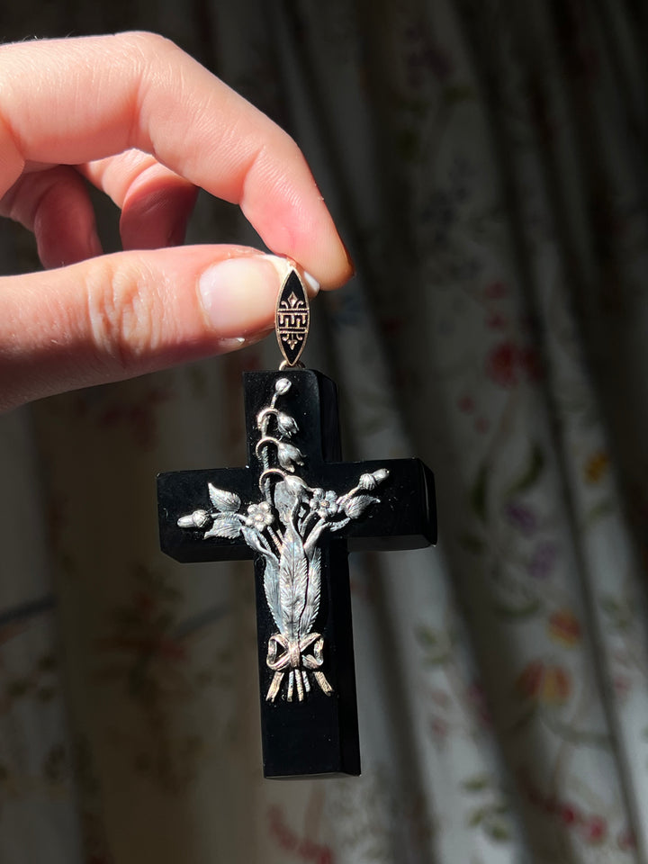 Exceptional Onyx Transient Cross c. 1860