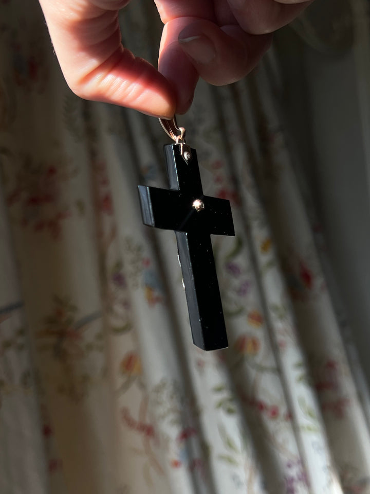 Exceptional Onyx Transient Cross c. 1860