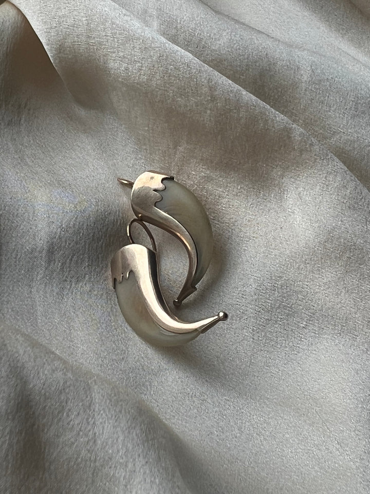 14ct Gold Claw Earrings Circa 1890