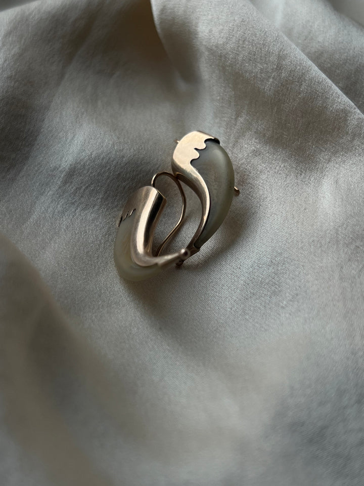 14ct Gold Claw Earrings Circa 1890