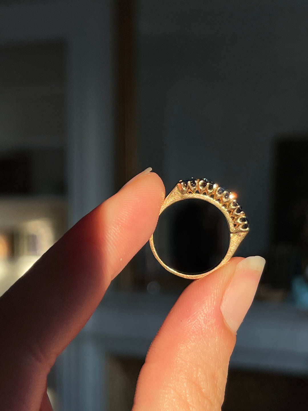 Natural Sapphire 18ct Pink Gold Band | 1.86ctw | French c.1910