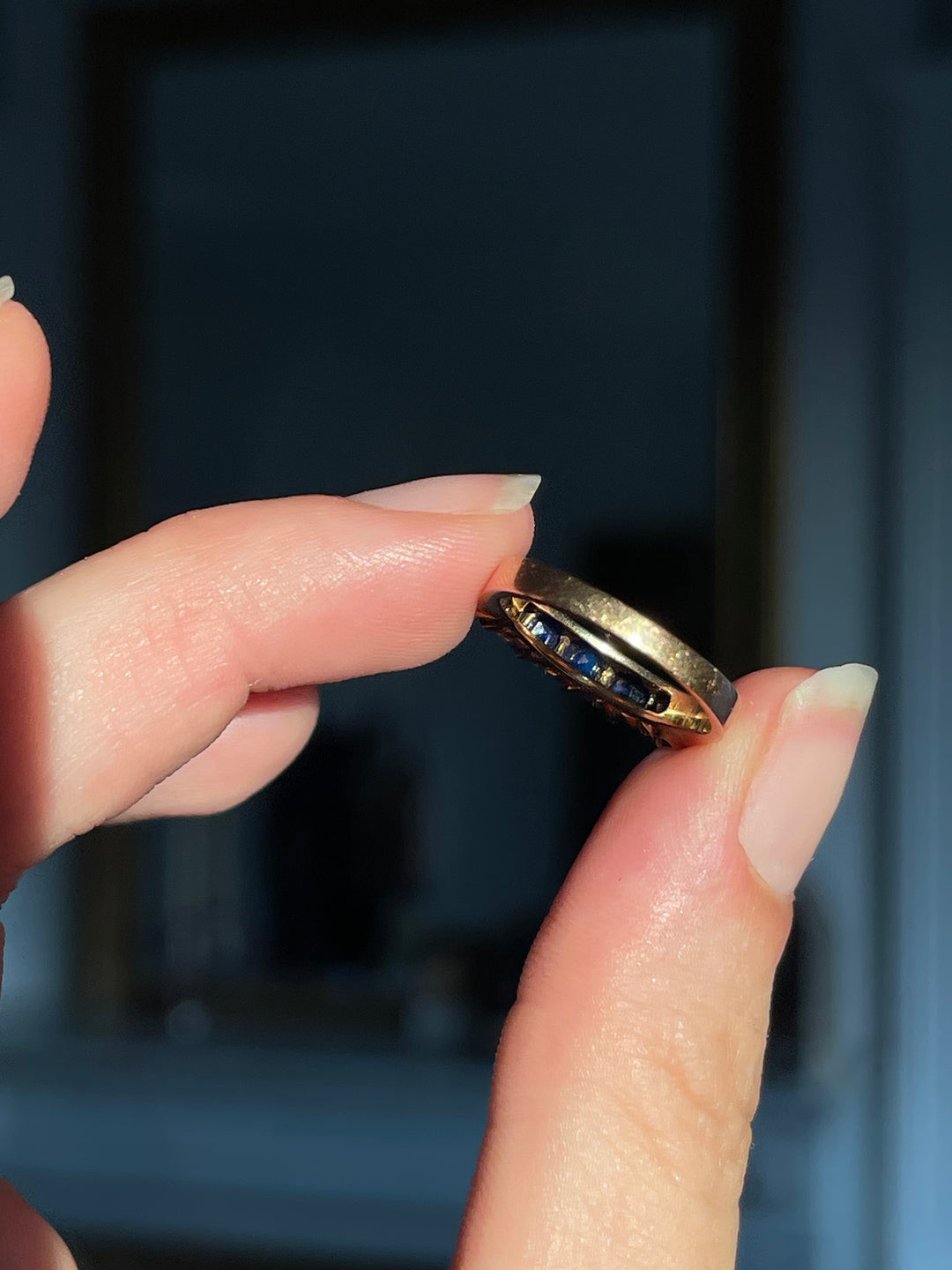 Natural Sapphire 18ct Pink Gold Band | 1.86ctw | French c.1910