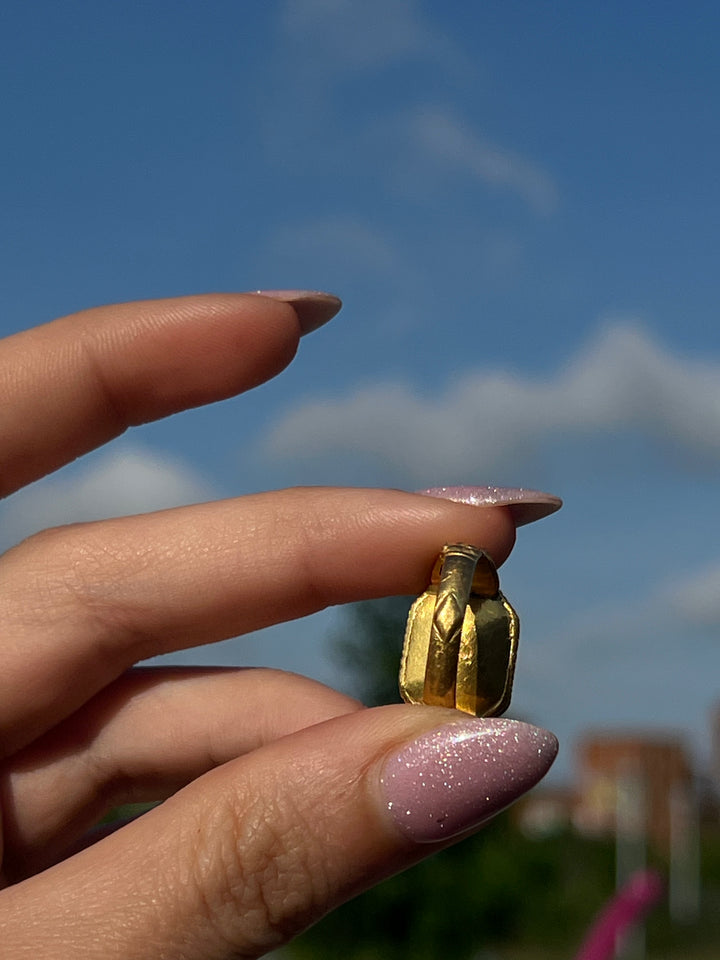 18th Century Carved Green Tourmaline Mogul Ring