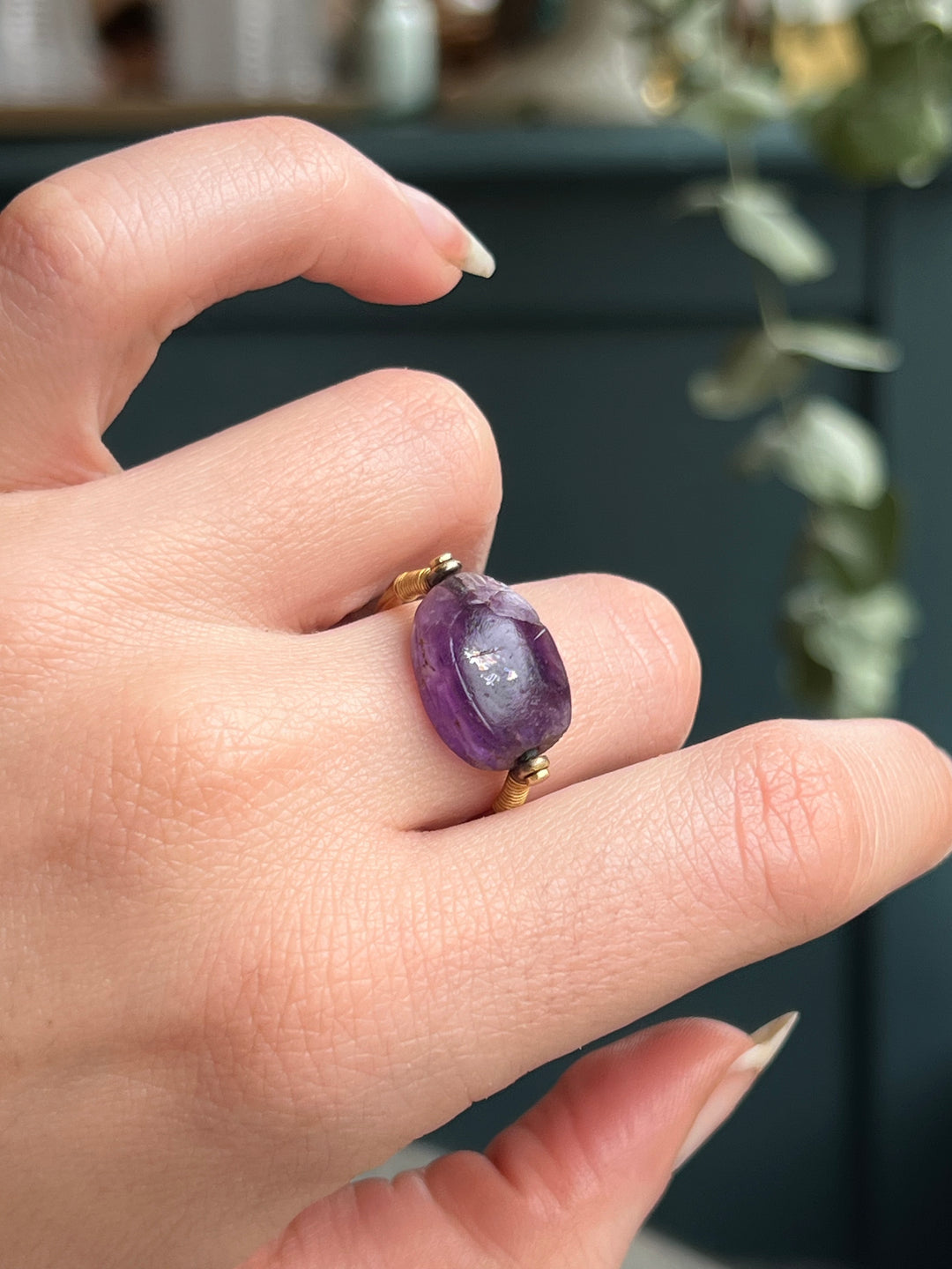 Incredible Amethyst Victorian Egyptomania Scarab Ring