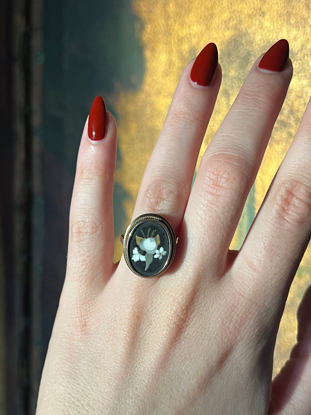 Pietradura Ring in 9ct and Sterling