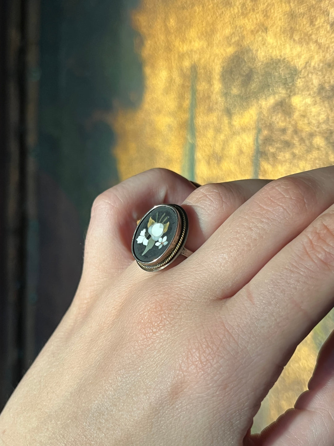 Pietradura Ring in 9ct and Sterling