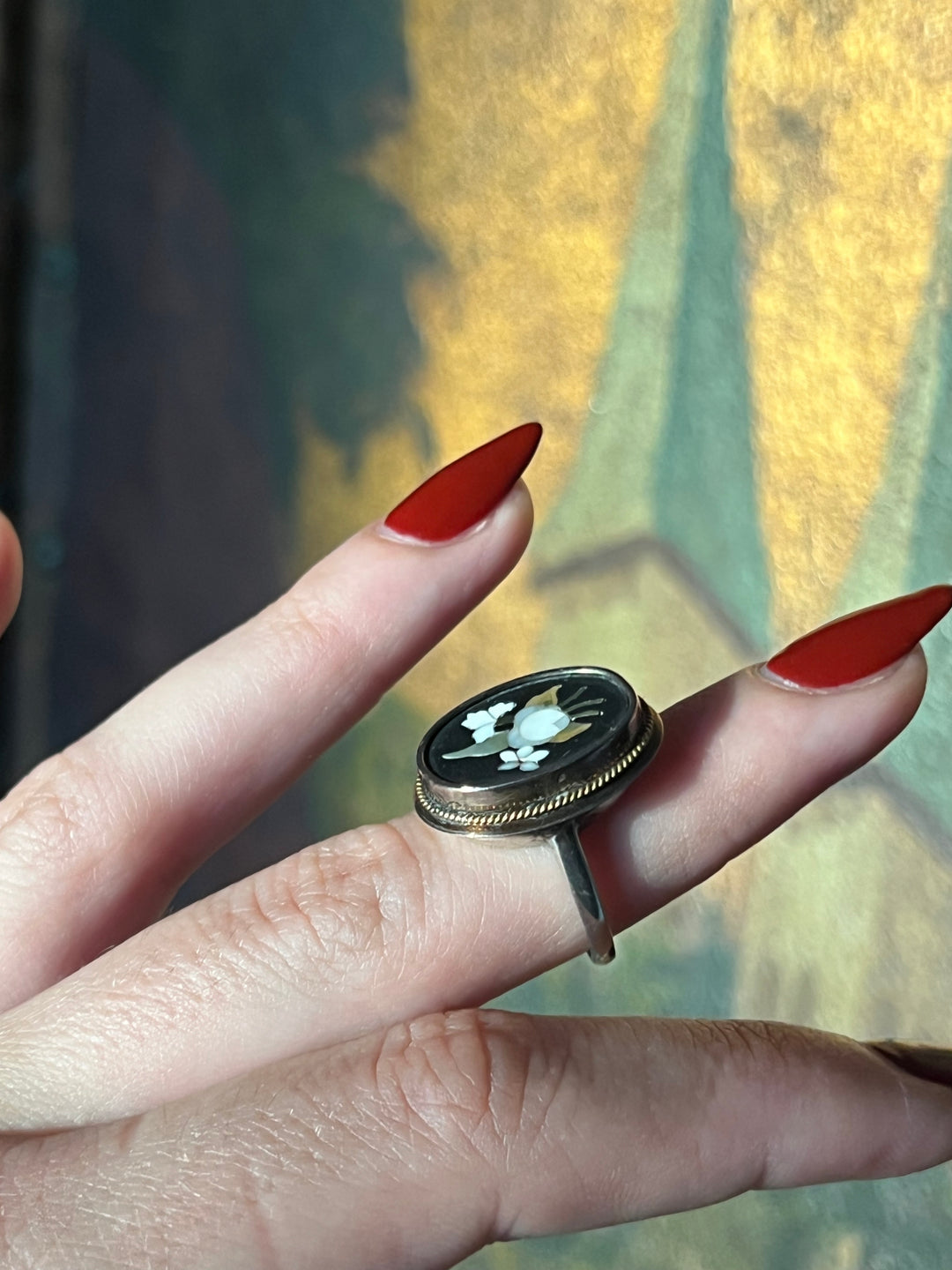 Pietradura Ring in 9ct and Sterling