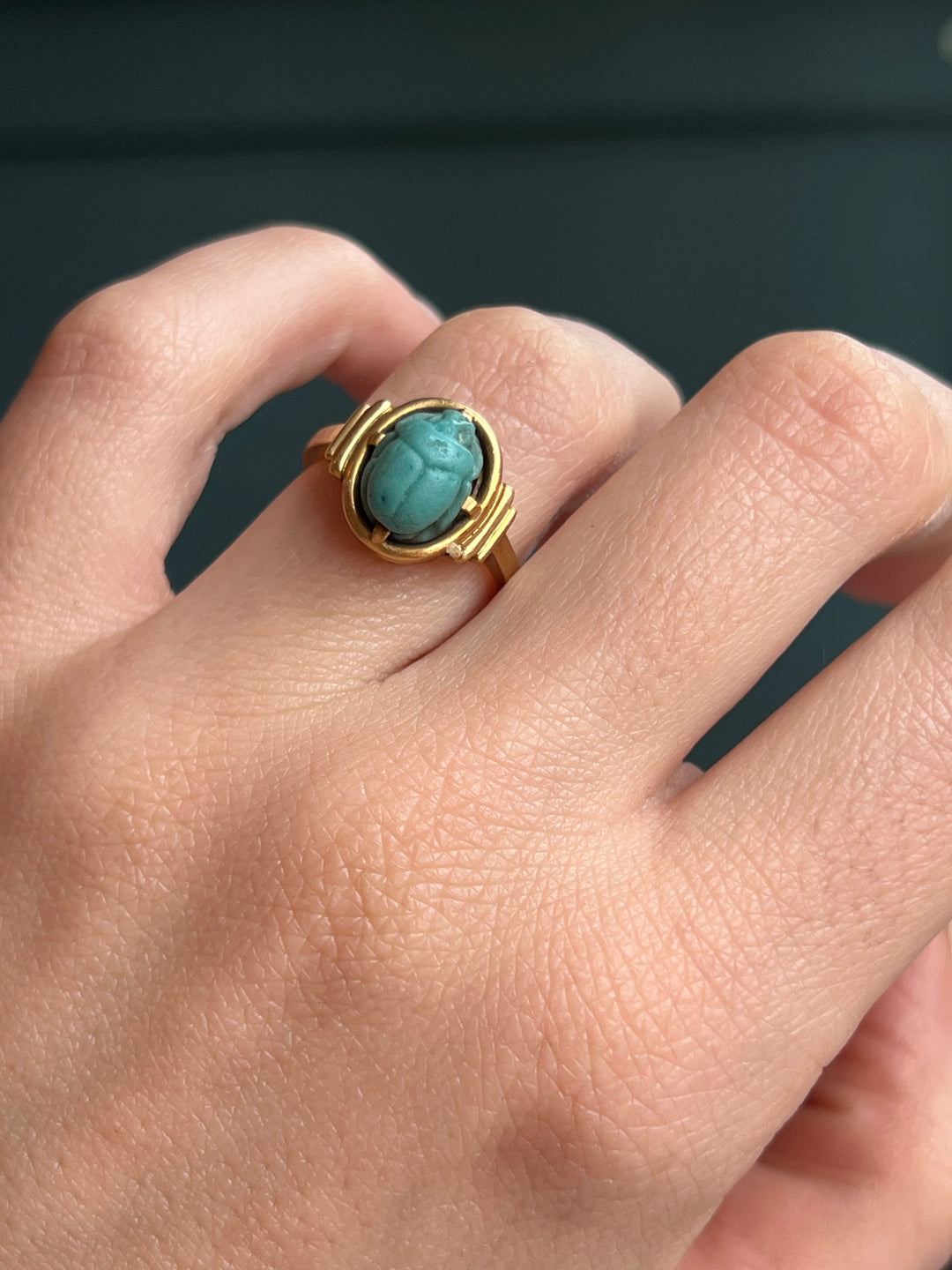 1920’s Egyptian Blue Art Deco Scarab Ring