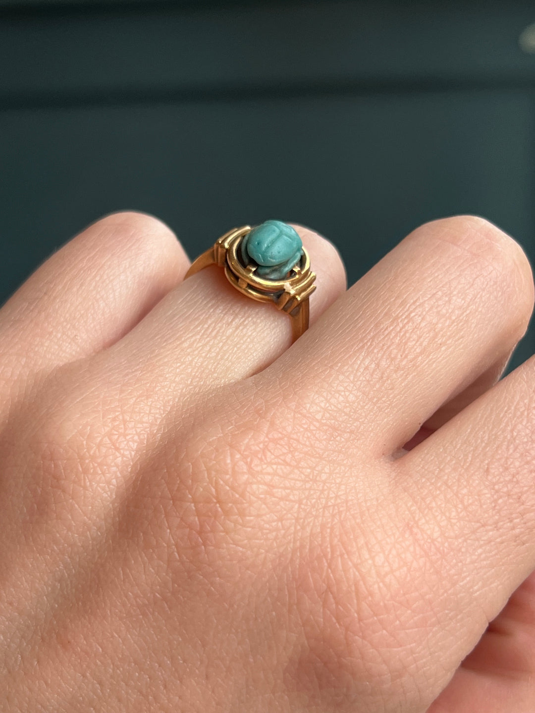 1920’s Egyptian Blue Art Deco Scarab Ring