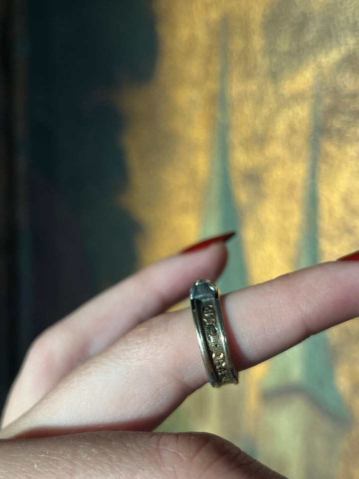 Outrageous 18ct Mourning Ring with Old Cut Diamond