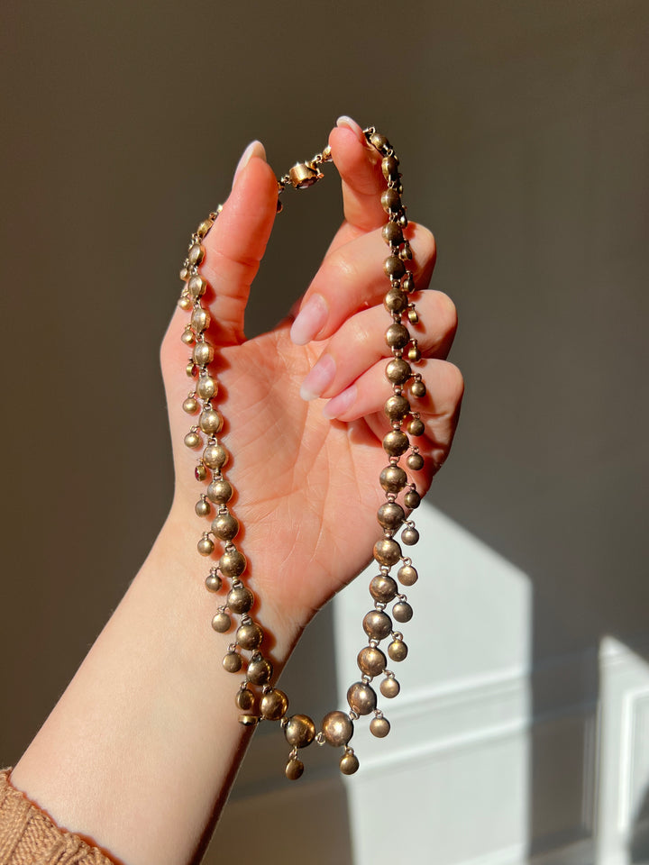 French Perpignan Garnet Rivière Necklace in 18ct