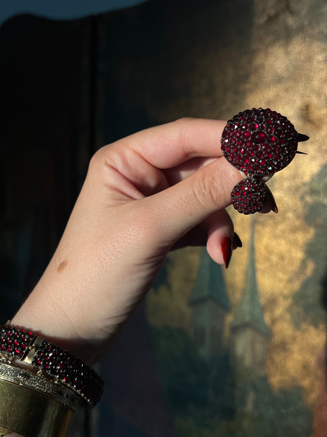 Outrageous Victorian Pave Garnet in 10ct Solid Gold