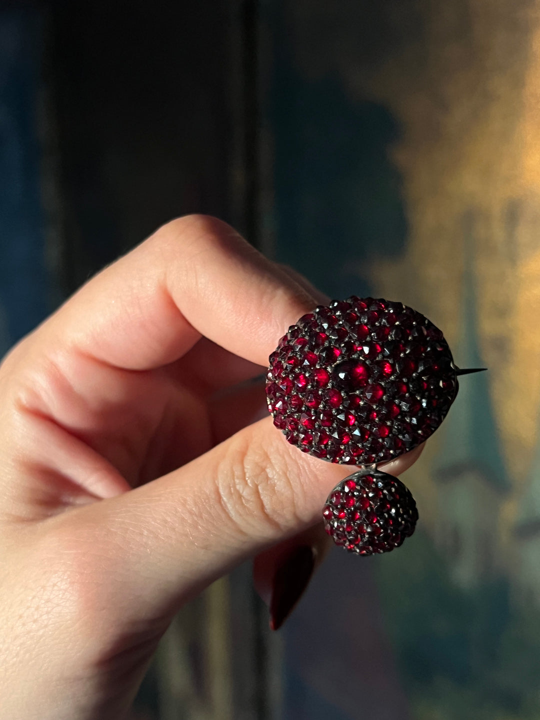 Outrageous Victorian Pave Garnet in 10ct Solid Gold