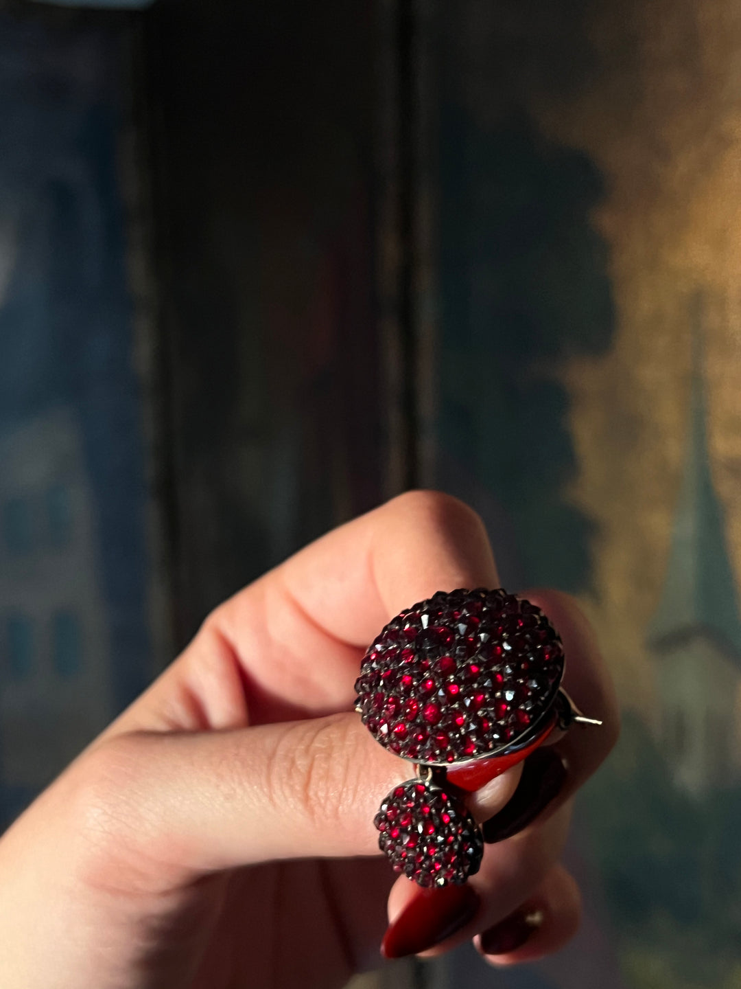 Outrageous Victorian Pave Garnet in 10ct Solid Gold