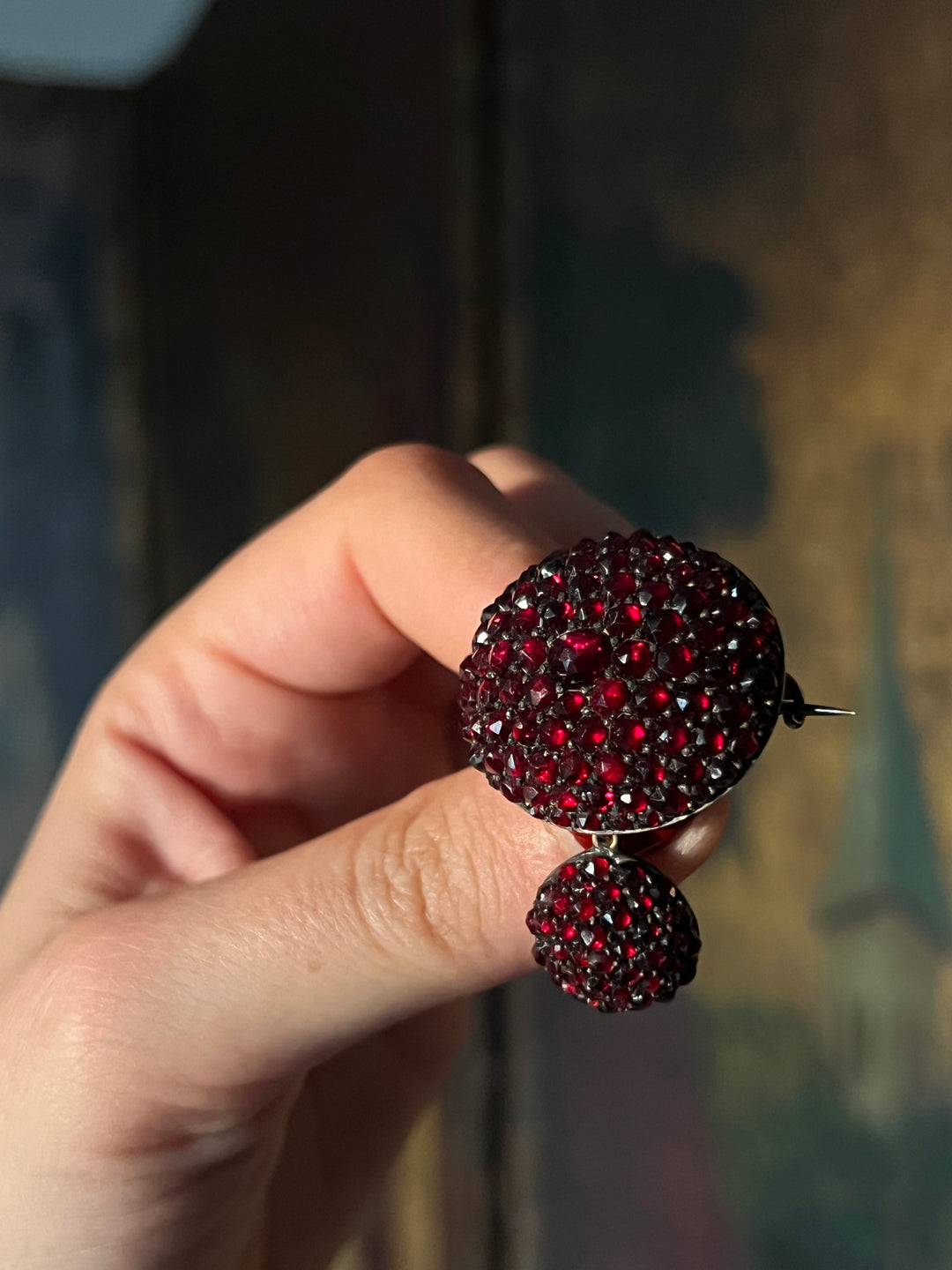 Outrageous Victorian Pave Garnet in 10ct Solid Gold