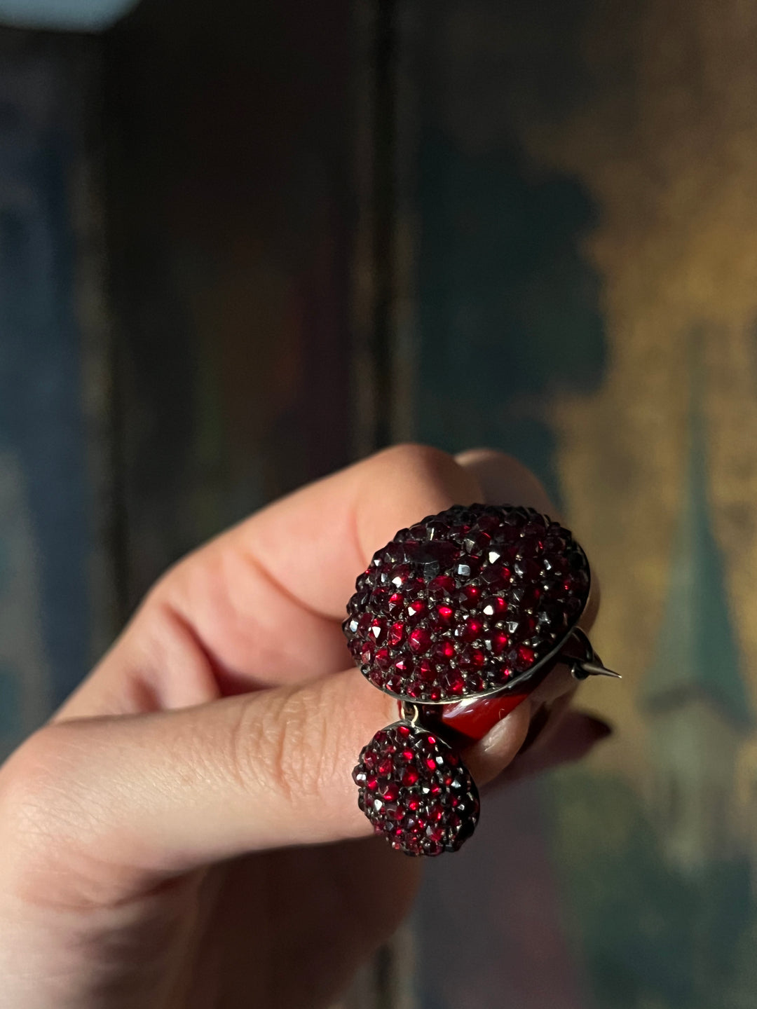 Outrageous Victorian Pave Garnet in 10ct Solid Gold