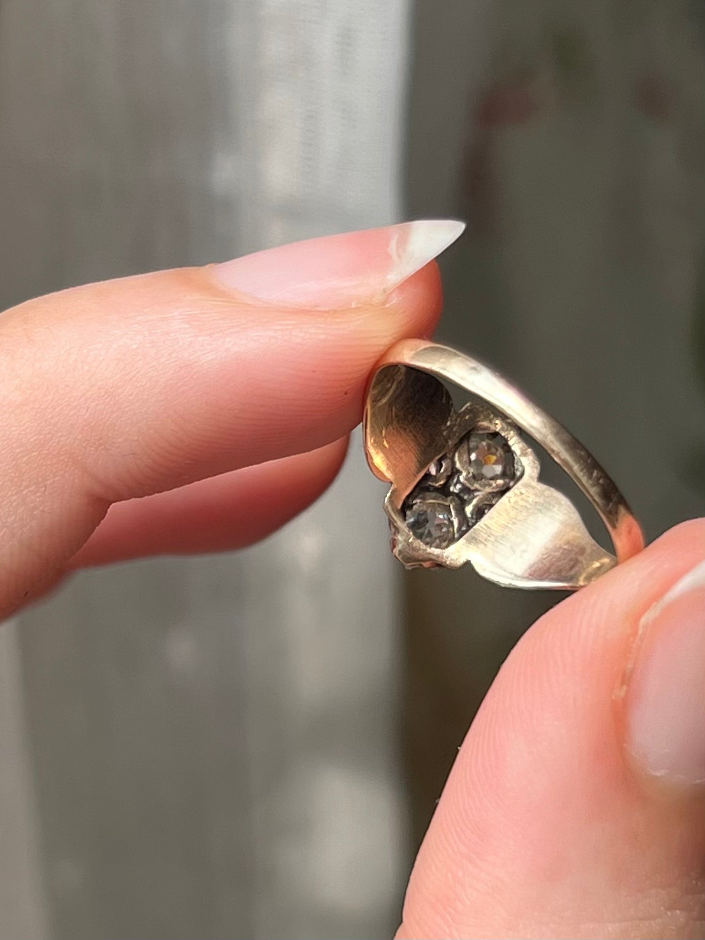 Superb Victorian Old-Mine Cut Diamond Cruciform Ring