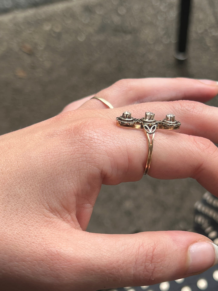 Belle Epoque Platinum and 14ct Diamond Dinner Ring