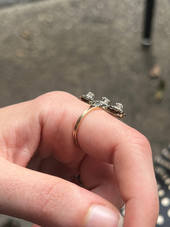 Belle Epoque Platinum and 14ct Diamond Dinner Ring