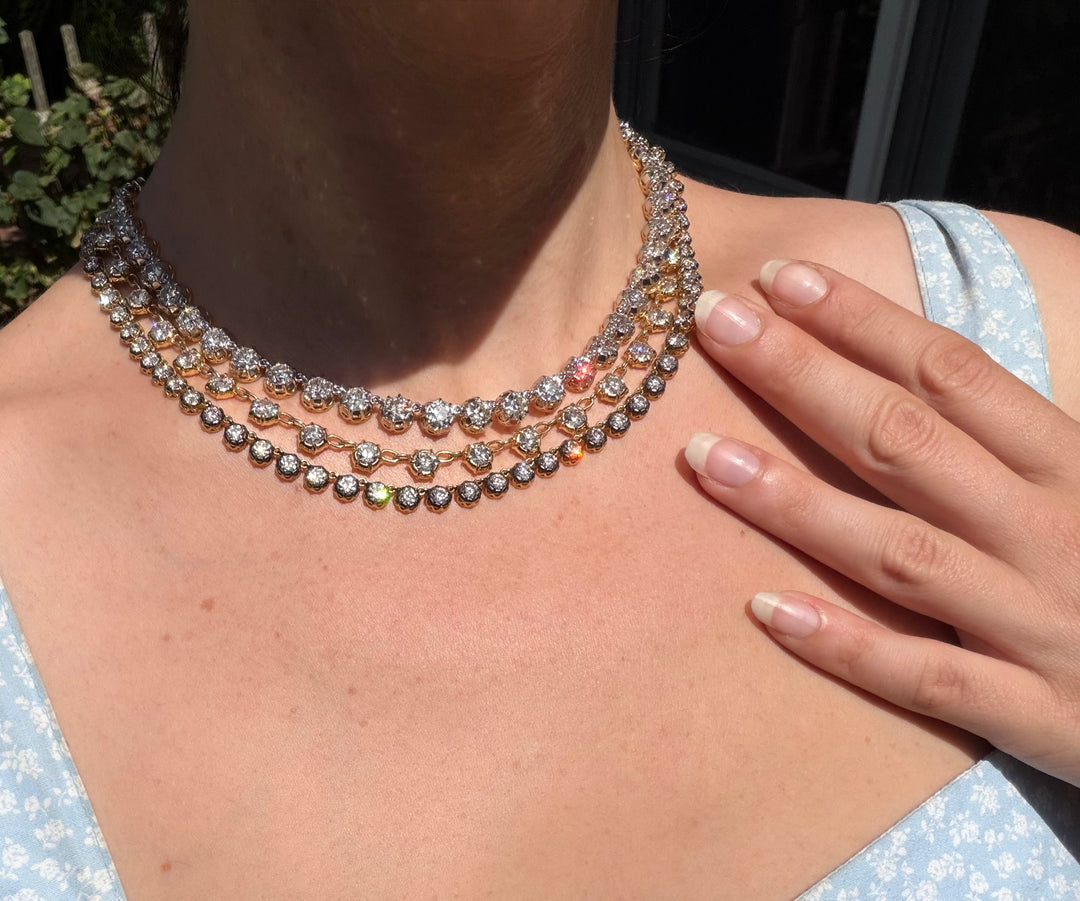 18ct Yellow Gold OEC Diamond Rivière | 15.83ctw 37 Stones | 17" | The T-Shirt Rivière