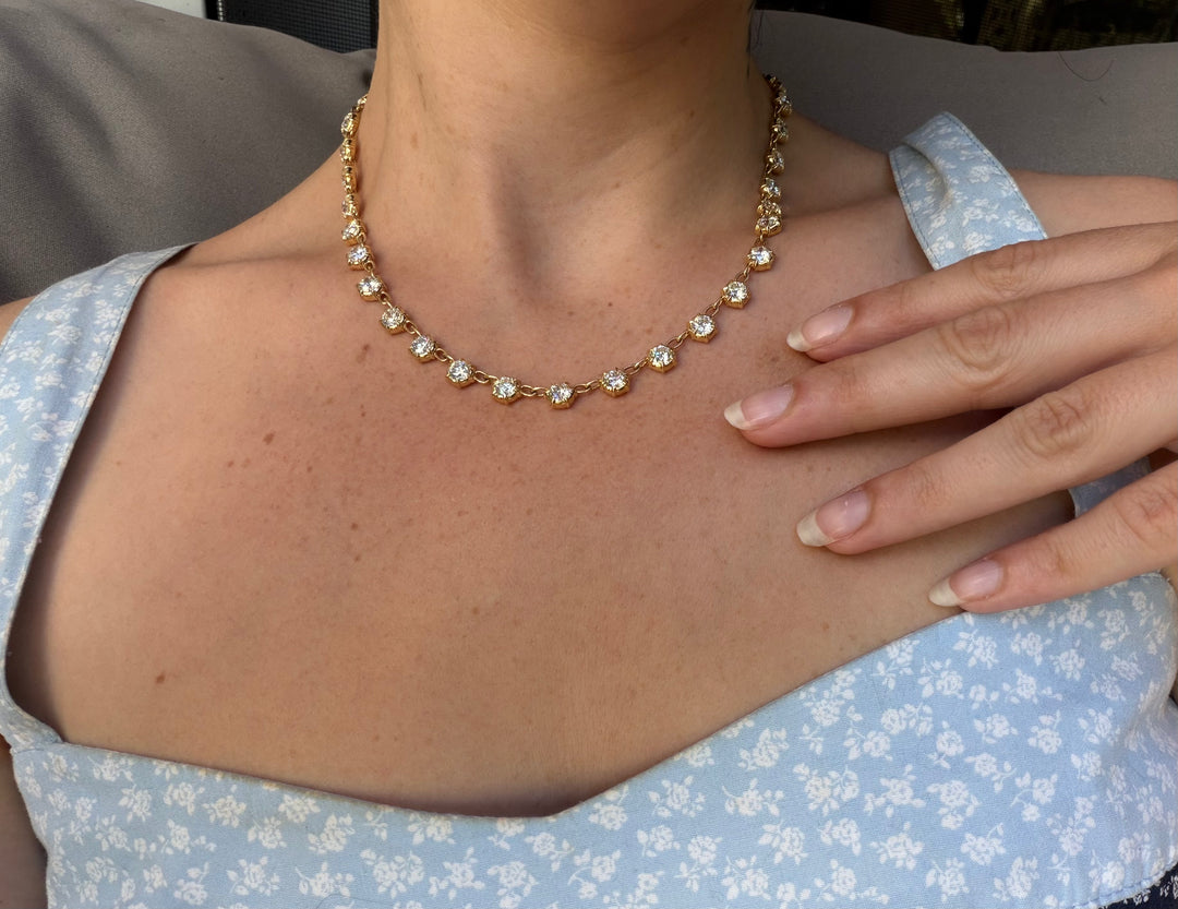 18ct Yellow Gold OEC Diamond Rivière | 15.83ctw 37 Stones | 17" | The T-Shirt Rivière