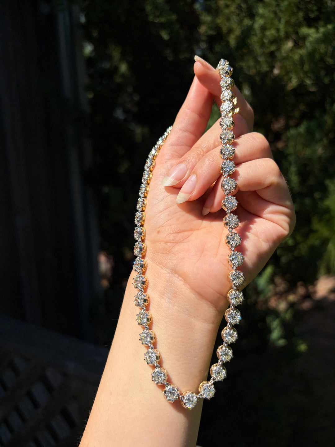 Belle Époque Platinum-Topped 18ct OEC Diamond Rivière | 33.12ctw 46 Stones | 16"