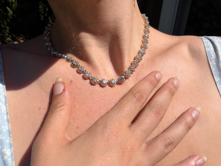 Belle Époque Platinum-Topped 18ct OEC Diamond Rivière | 23.52ctw 48 Stones | 15.75"