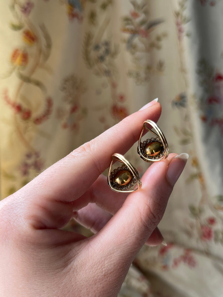 Gorgeous Early 19th C Foiled Citrine + Pearl Ring