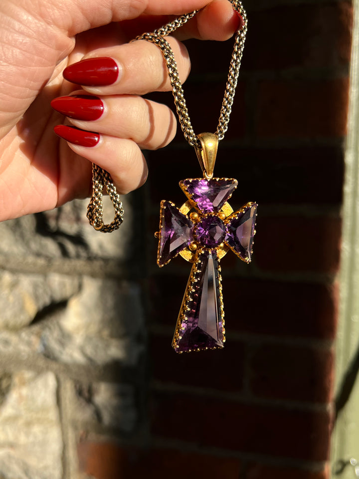 Outrageous Amethyst Celtic Cross in 15ct