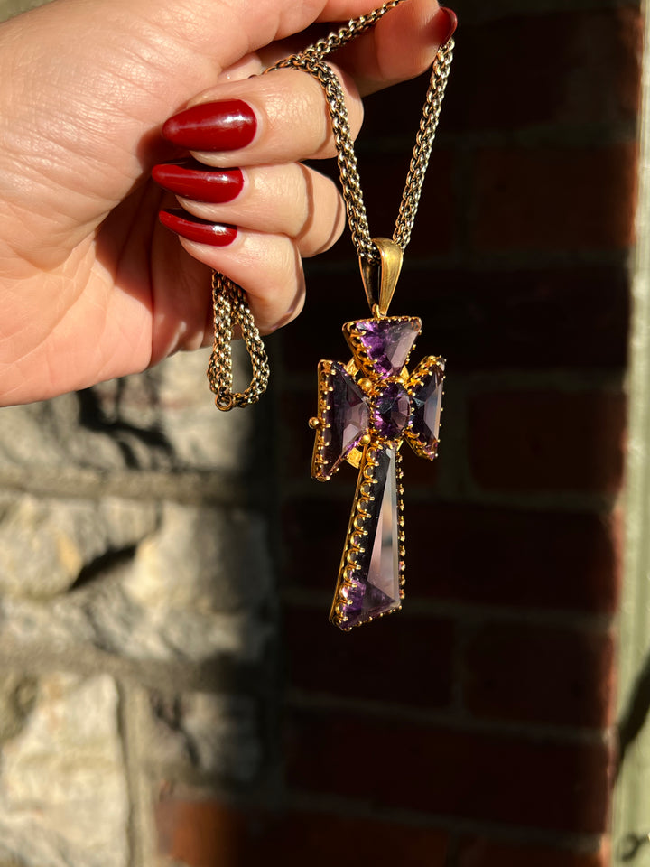 Outrageous Amethyst Celtic Cross in 15ct