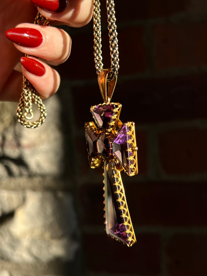 Outrageous Amethyst Celtic Cross in 15ct