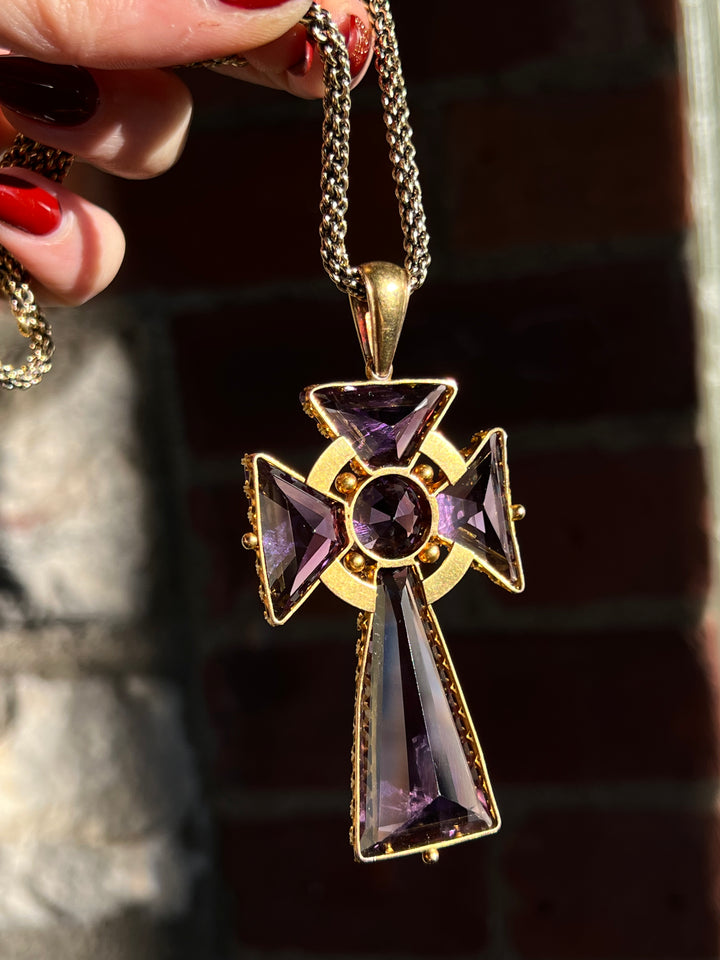 Outrageous Amethyst Celtic Cross in 15ct