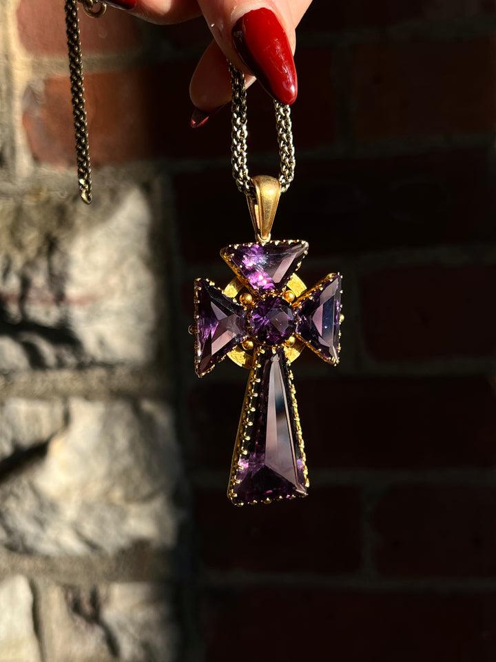 Outrageous Amethyst Celtic Cross in 15ct