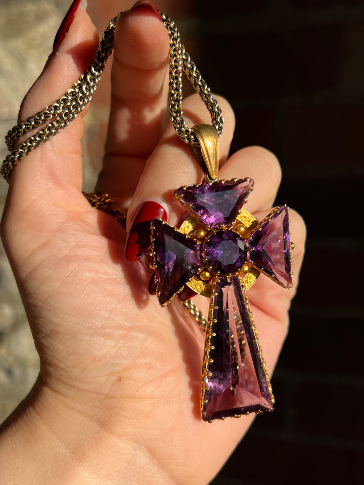 Outrageous Amethyst Celtic Cross in 15ct