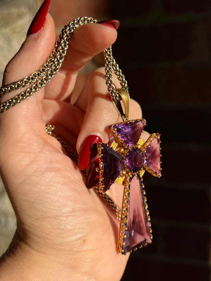 Outrageous Amethyst Celtic Cross in 15ct