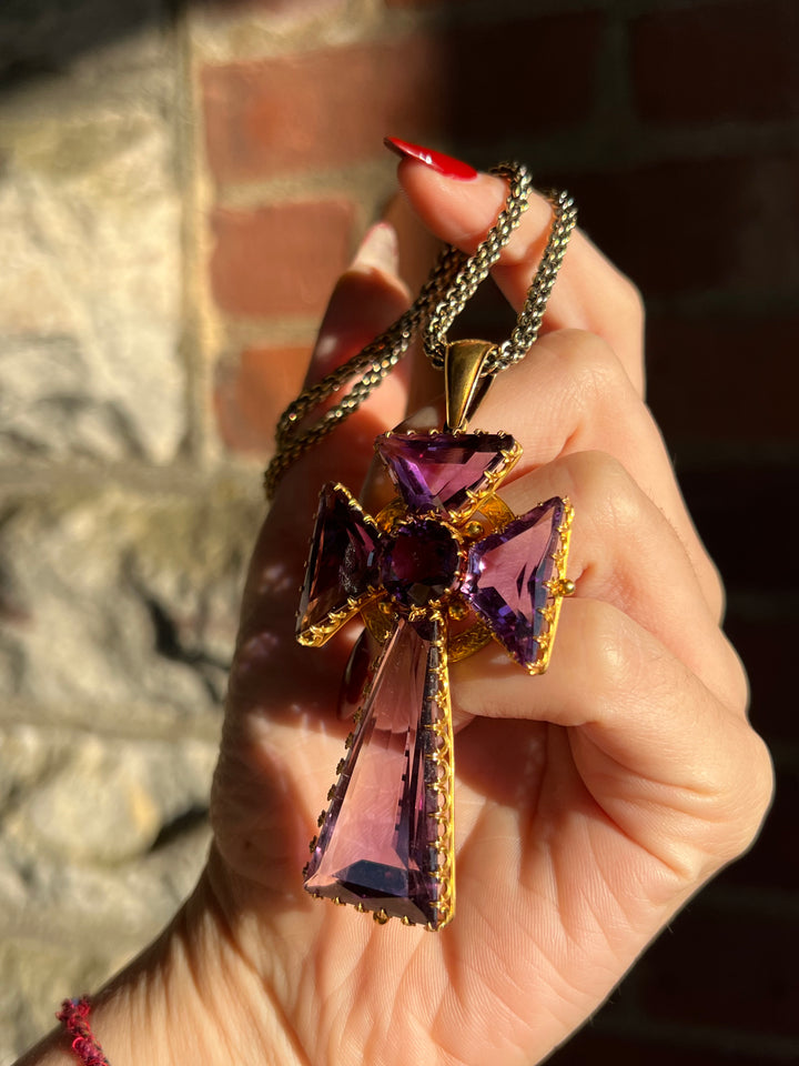 Outrageous Amethyst Celtic Cross in 15ct