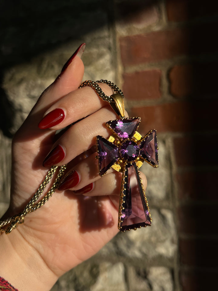 Outrageous Amethyst Celtic Cross in 15ct
