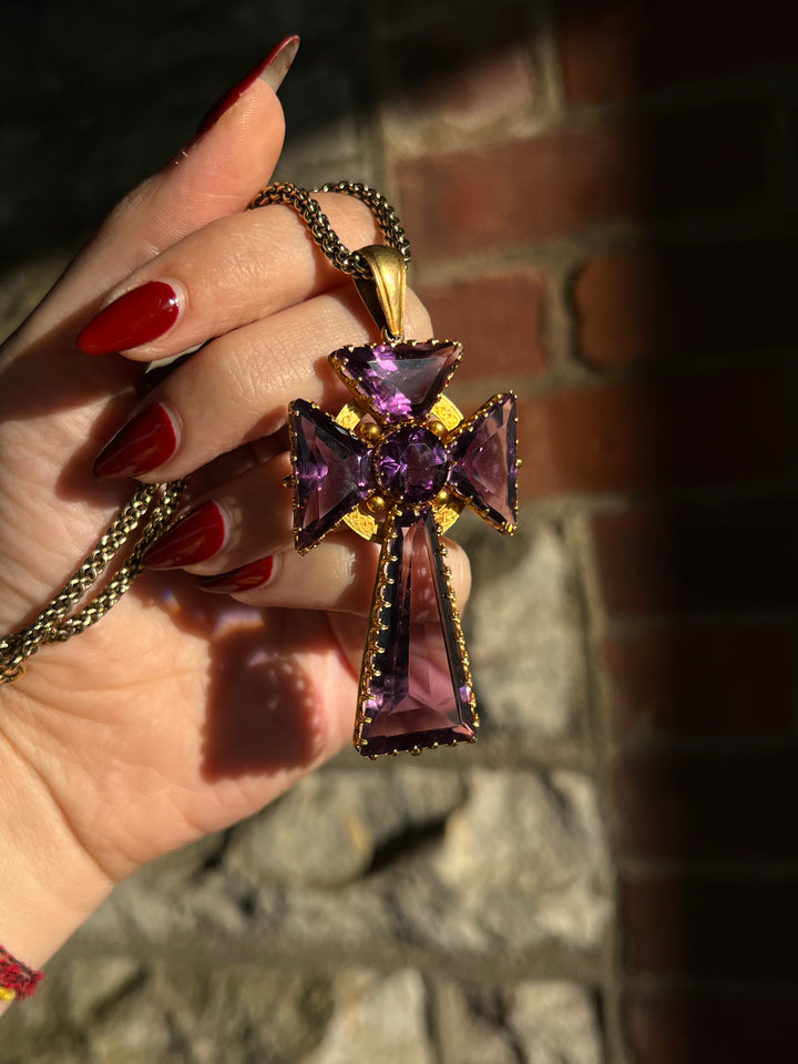 Outrageous Amethyst Celtic Cross in 15ct