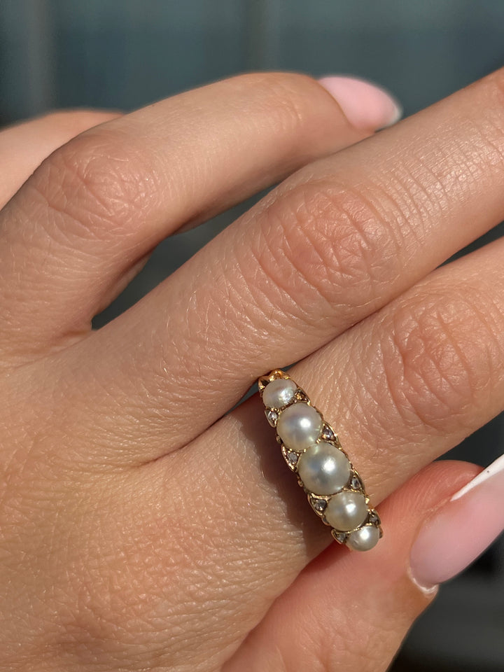 Pearl and Diamond Band with Fairytale Gallery C. 1890