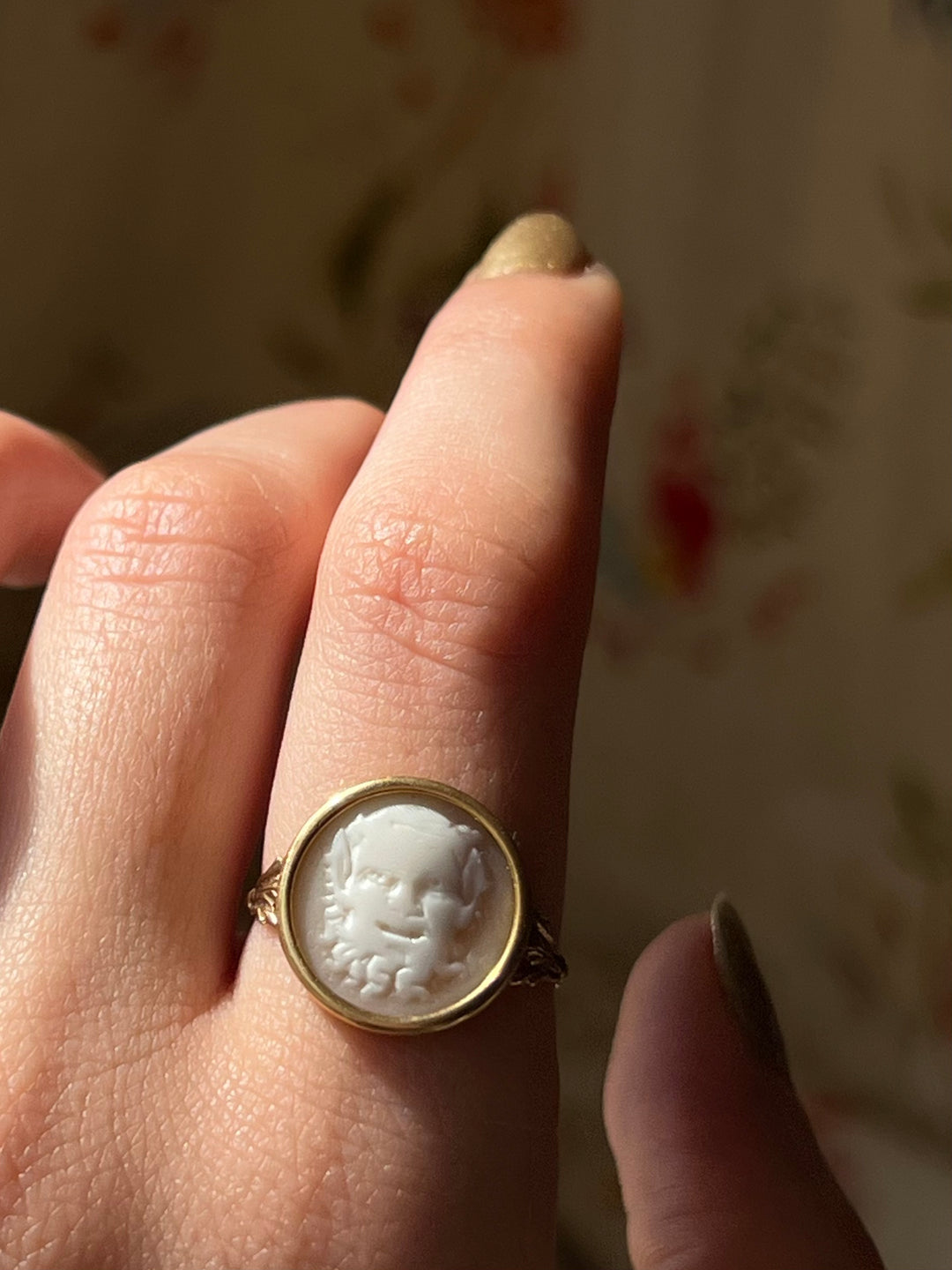 Superb 18ct Pan or Satyr Cameo Ring c 1830 French