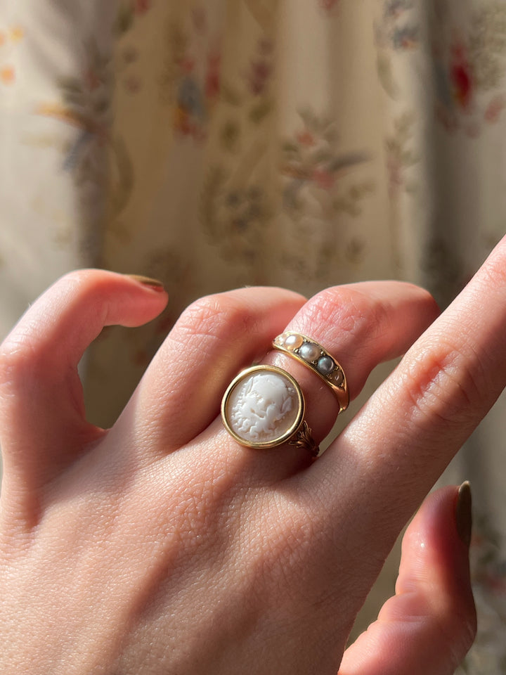 Superb 18ct Pan or Satyr Cameo Ring c 1830 French