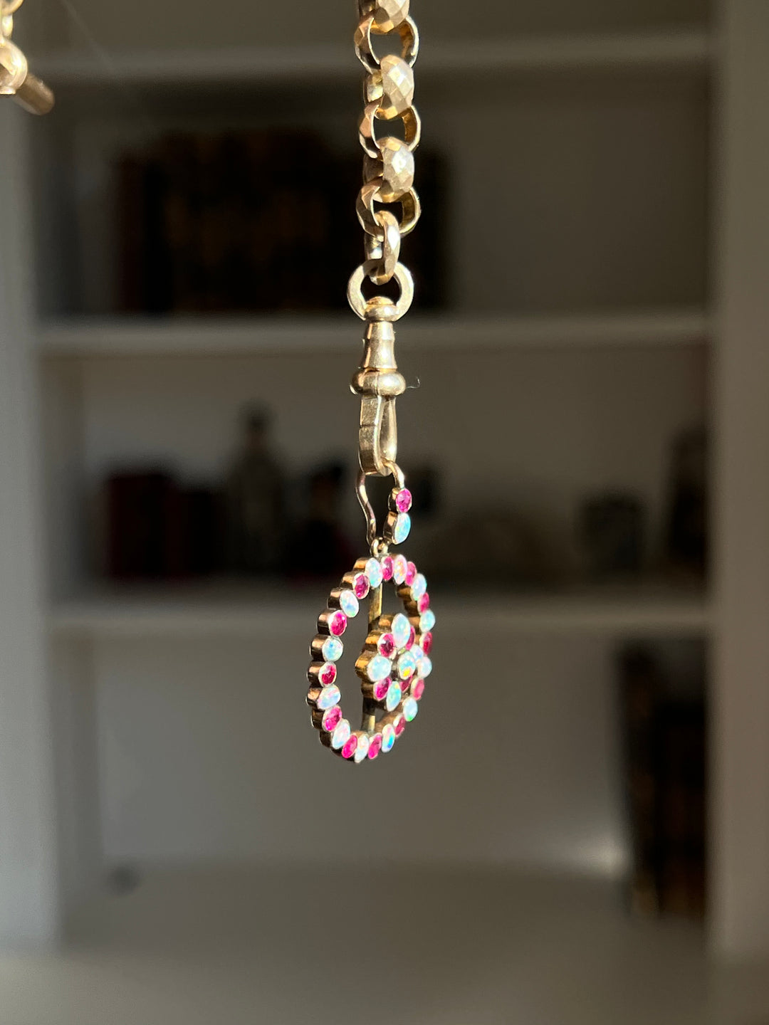 Edwardian Ruby & Opal Pendant 3.5ctw in 15ct Pink Gold