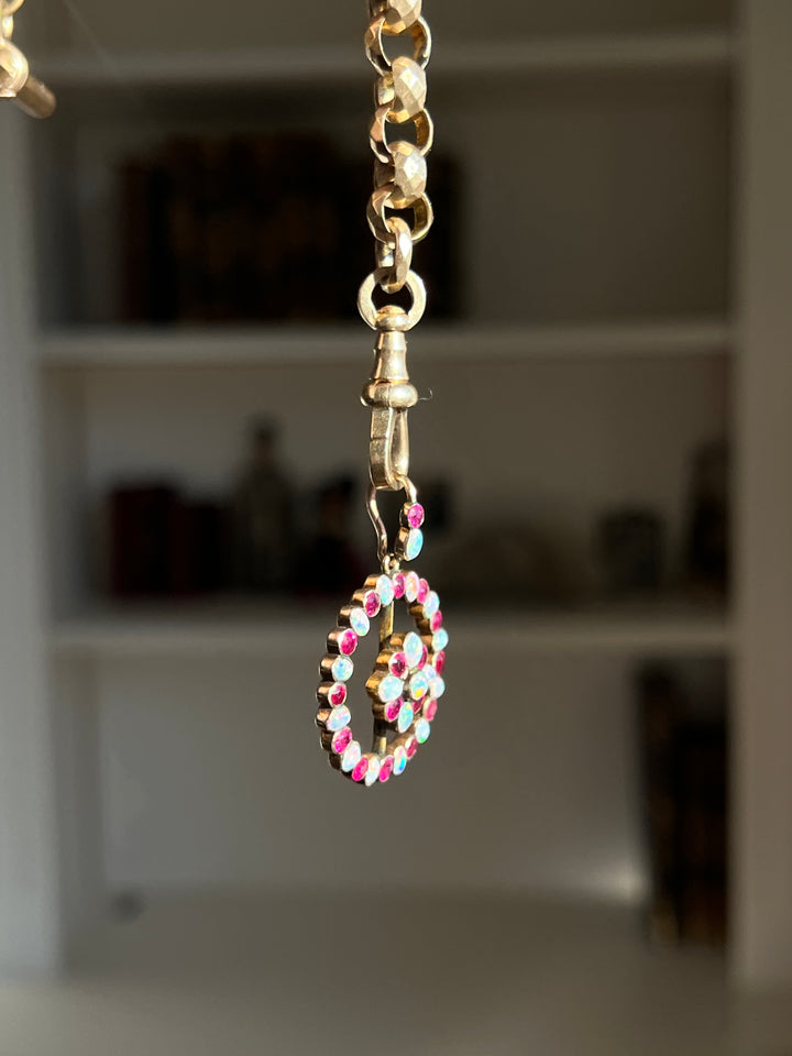 Edwardian Ruby & Opal Pendant 3.5ctw in 15ct Pink Gold
