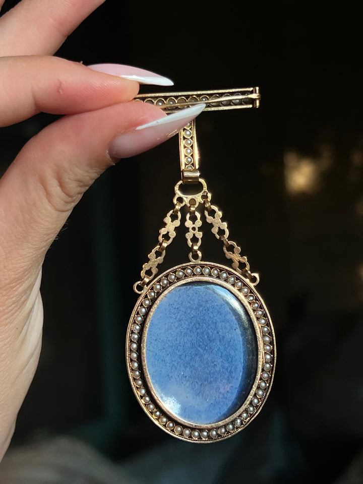 Napoleon III Enamel Brooch “The Altar of Love” Attr. Auguste PERETTE