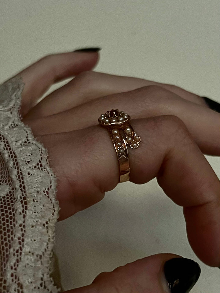 Napoleon III 18ct Pearl and Ruby Ring