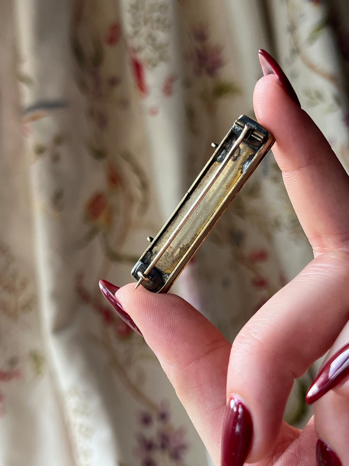 Rare Micromosaic Gold Filled Brooch with Doves